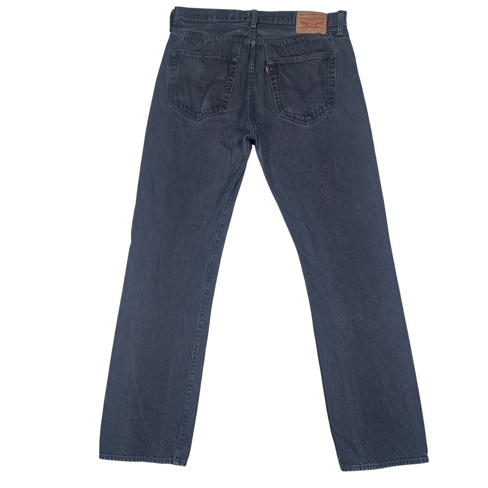 Levi's 501 Original Fit Jeans Mens W36 L34 Black Straight Leg Button Fly Denim